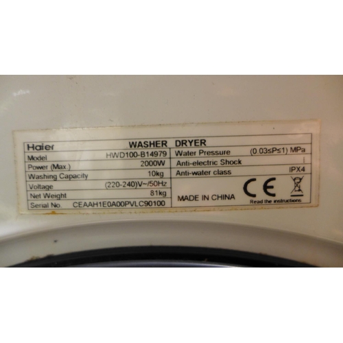 3014 - Haier washer Dryer - Model No. Hwd100B14979, original RRP £524.99 + vat (295-5) *This lot is subject... 