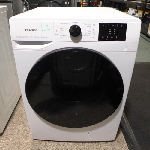 3017 - Hisense Washer/Dryer, Model no - WFGE901649VM - original RRP £333.33 + vat (295-6) *This lot is subj... 