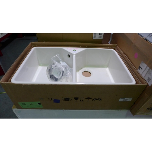 3063 - Bora Ceramic Double Belfast White Sink - 490x800 model no  BL468491 , Original RRP £457.50inc VAT  (... 