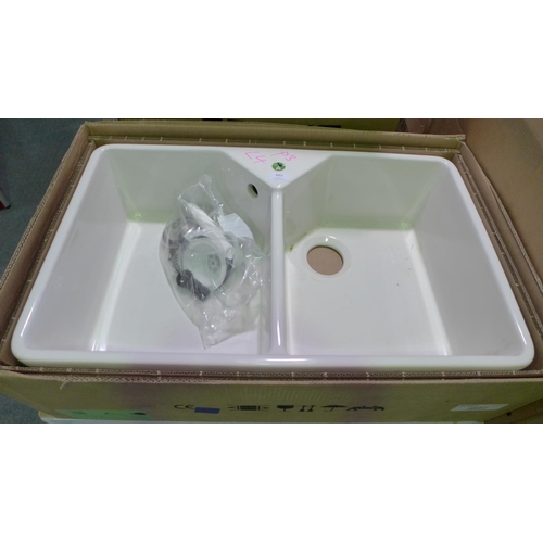 3063 - Bora Ceramic Double Belfast White Sink - 490x800 model no  BL468491 , Original RRP £457.50inc VAT  (... 