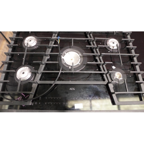 3085 - AEG 5 Burner Gas On Glass Hob H52xW750xD510mm - model no  HVB75450IB , Original RRP £740.83inc VAT  ... 