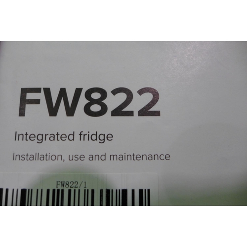 3098 - CDA Integrated Tower Fridge H1772xW540xD540mm - model no  FW822 , Original RRP £513.33inc VAT  (399-... 