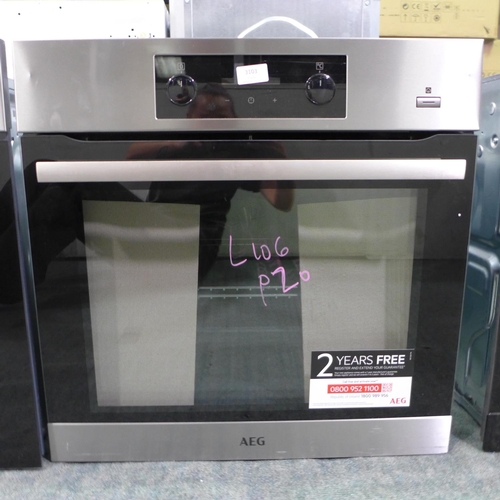 3103 - AEG Multifunction Single Oven - Stainless Steel - H594xW595xD567mm - model no  BES355010M , Original... 