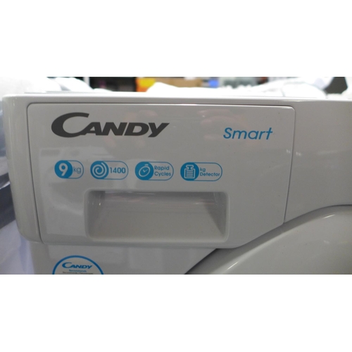 3114 - Candy Integrated Washing Machine (9kg) H820xW600xD525mm - model no  CBW 49D1E-80 , Original RRP £340... 