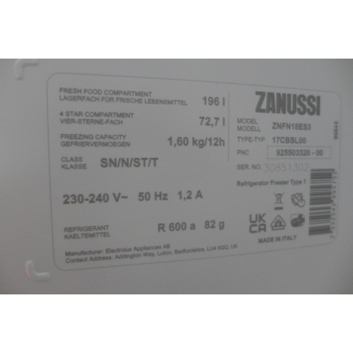 3127 - Zanussi 70/30 Fridge Freezer - Low Frost - model no ZNFN18ES3  (399-162)  * This lot is subject to v... 