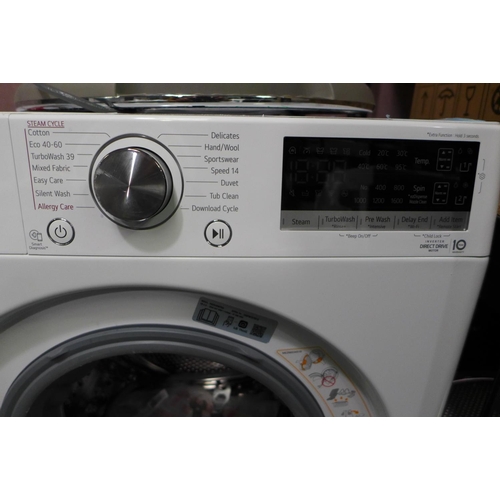 3162 - LG Washing Machine 10.5Kg White - Damaged Door - Model No. F6V910Wtsa, original RRP £616.65 + vat (2... 