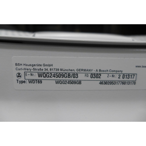 3163 - Bosch  9Kg Dry Tumble Dryer  - Model No. Wqg24509Gb, original RRP £508.33 + vat (295-1) *This lot is... 