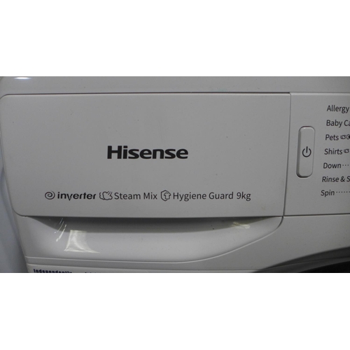 3166 - Hisense 9Kg Washing Machine 1600 A Rated - Model No. wfge901649Vm, original RRP £333.33 + vat (295-9... 