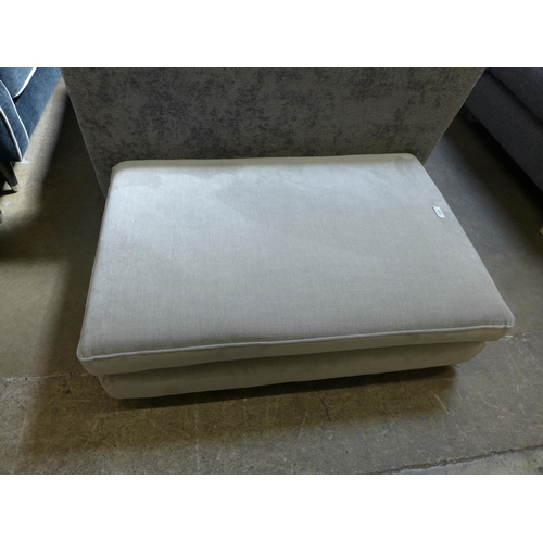 1335 - A light stone velvet cushioned top footstool