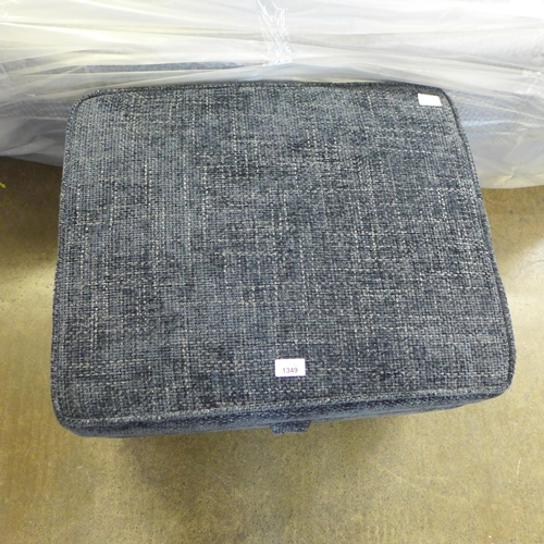 1349 - An ink blue textured weave ottoman foot stool