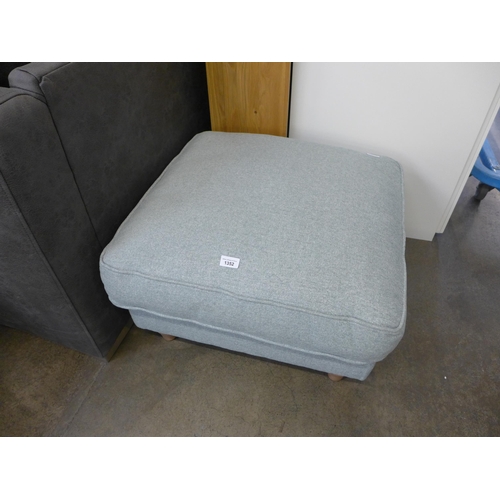 1352 - A mint green fabric square cushioned top footstool