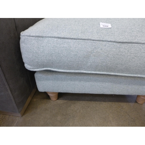 1352 - A mint green fabric square cushioned top footstool