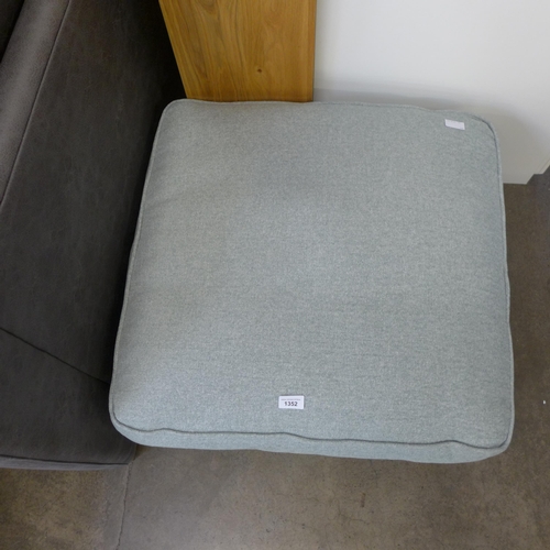 1352 - A mint green fabric square cushioned top footstool