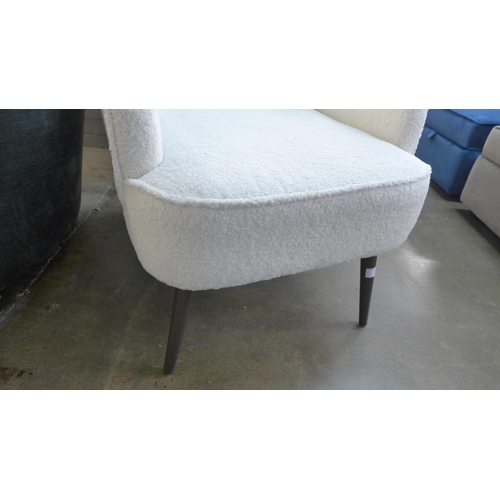 1302 - An ice white Teddy bear upholstered side chair