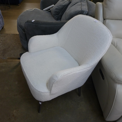 1302 - An ice white Teddy bear upholstered side chair