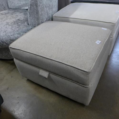 1314 - A sandstone upholstered ottoman foot stool