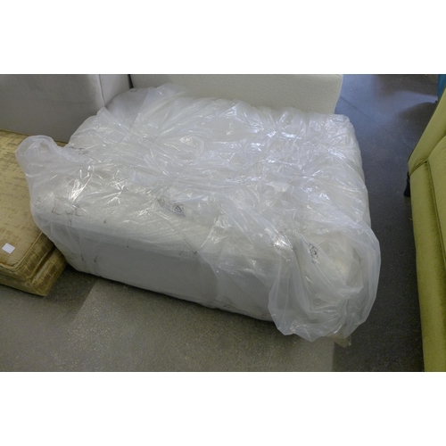 1341 - An ice white Teddy bear upholstered love seat and foot stool