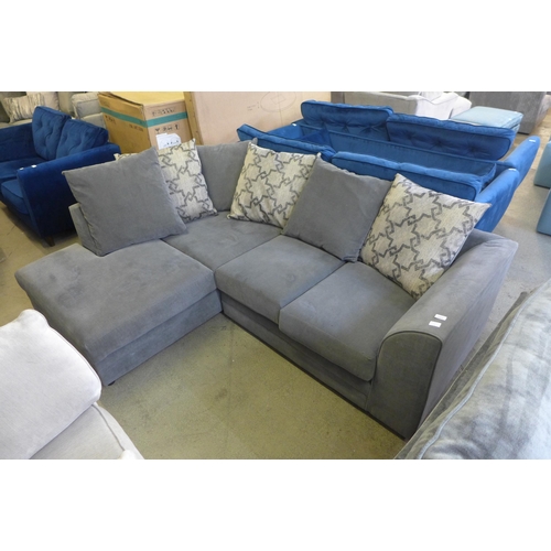 1377 - A small grey upholstered LHF corner sofa