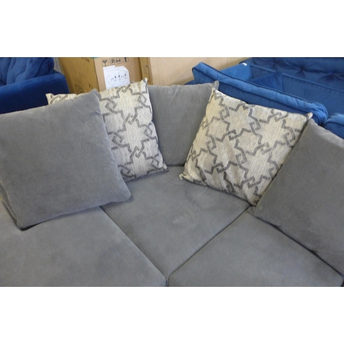 1377 - A small grey upholstered LHF corner sofa