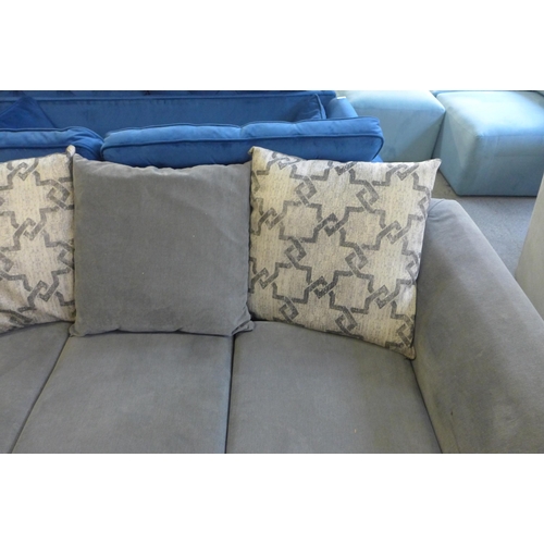 1377 - A small grey upholstered LHF corner sofa