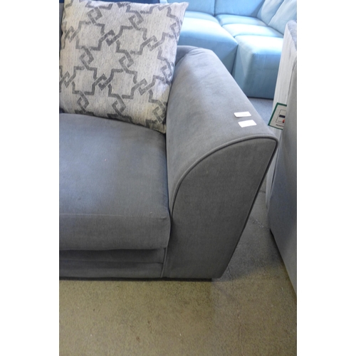 1377 - A small grey upholstered LHF corner sofa