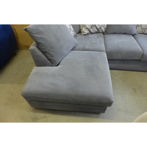 1377 - A small grey upholstered LHF corner sofa