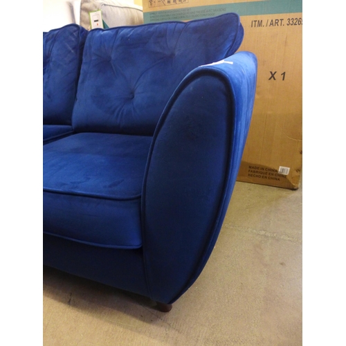 1379 - A Hoxton deep blue velvet two seater sofa