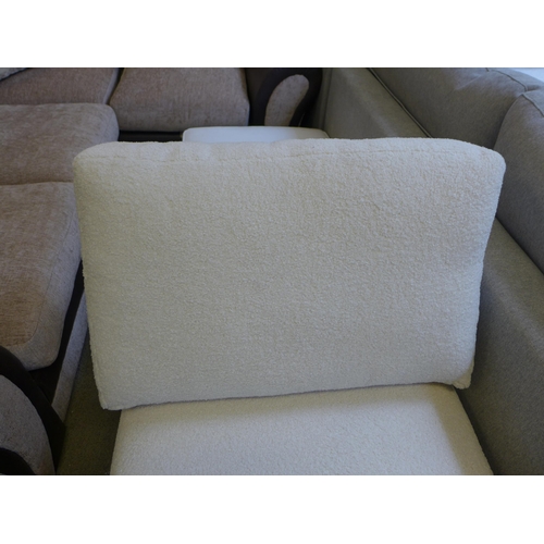 1434 - An ice white teddy bear upholstered side chair