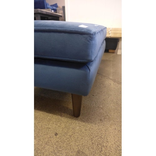 1450 - A Barker & Stonehouse blue velvet footstool