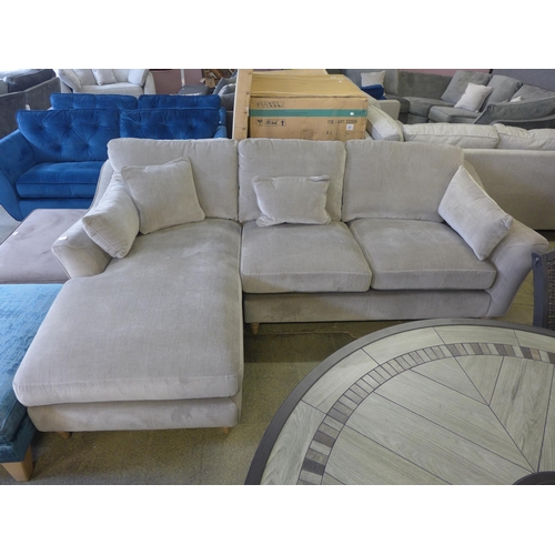 1385 - A Bradbeers aluminium velvet LHF corner sofa