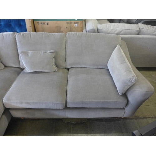 1385 - A Bradbeers aluminium velvet LHF corner sofa