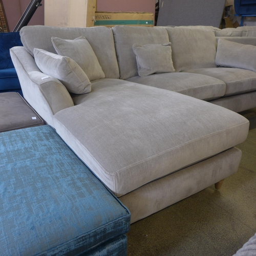 1385 - A Bradbeers aluminium velvet LHF corner sofa