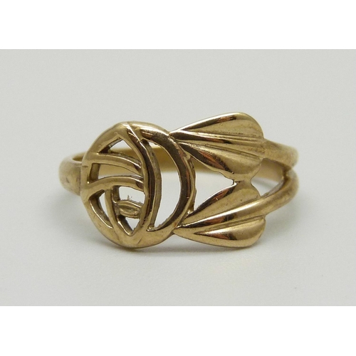 998 - A 9ct gold Carrick jewellery ring in McIntosh style,  2.2g, L