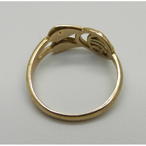 998 - A 9ct gold Carrick jewellery ring in McIntosh style,  2.2g, L