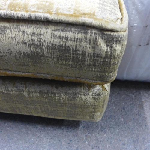 1305 - A Barker and Stonehouse gold upholstered large rectangular cushioned top foot stool RRP £459