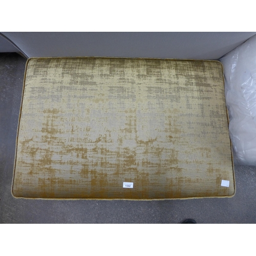 1305 - A Barker and Stonehouse gold upholstered large rectangular cushioned top foot stool RRP £459