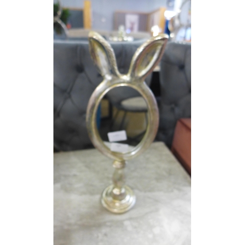 1320 - A large silver rabbit ears table mirror, H 42cms (MK4612)   #