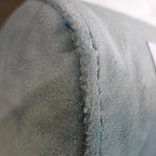 1326 - A Tiffany blue velvet button back four seater sofa