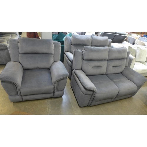 1329 - A pair of Janus charcoal upholstered two seater sofas and armchair * this lot is subject to VAT