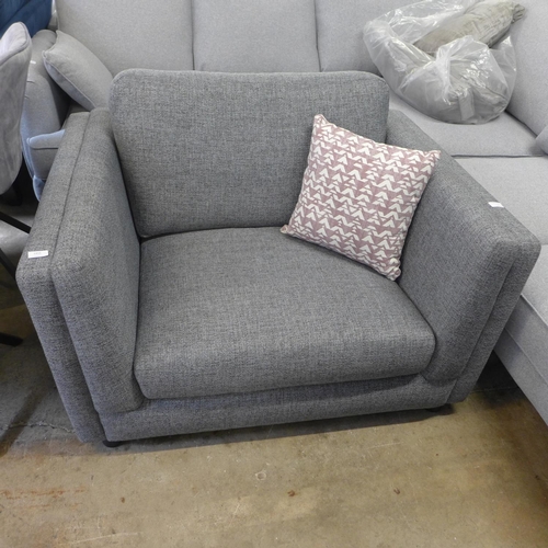 1357 - A grey upholstered loveseat