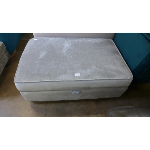 1415 - A Halley silver upholstered rectangular ottoman foot stool