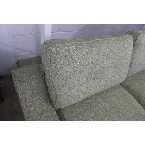 1420 - A Grand Designs sage green upholstered three seater and two seater sofa