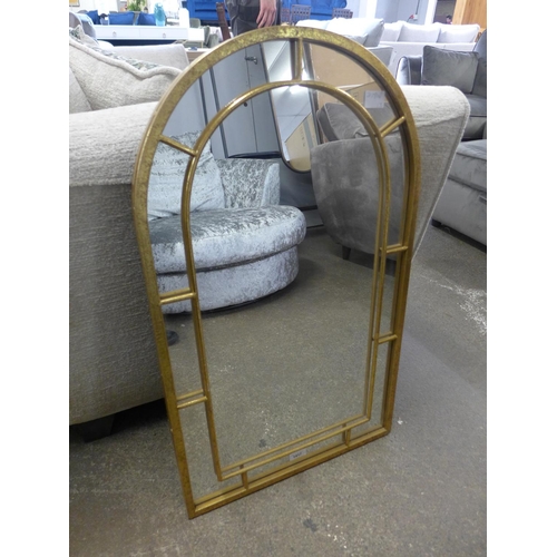 1430 - A gold arched garden mirror