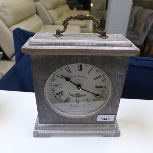 1433 - A Louis Barnard rustic effect mantel clock