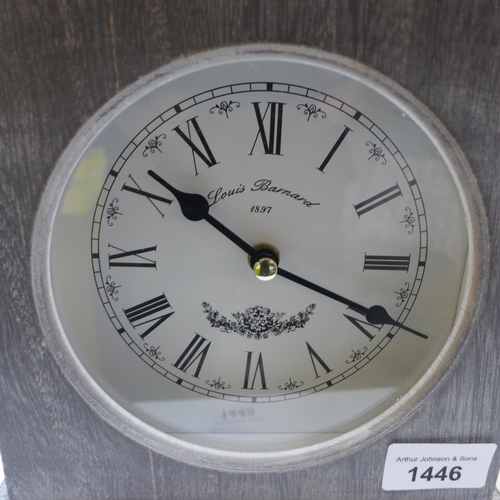 1433 - A Louis Barnard rustic effect mantel clock