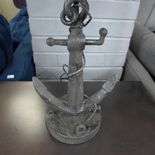 1434 - An anchor lamp with cream shade, H 56cms (790021)   #