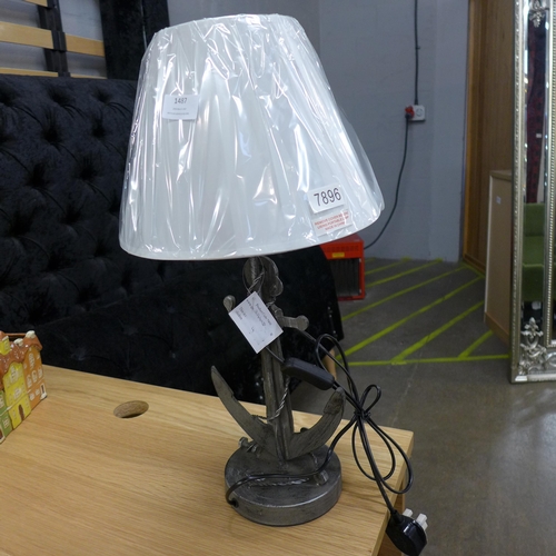 1435 - An anchor lamp with cream shade, H 56cms (790021)   #