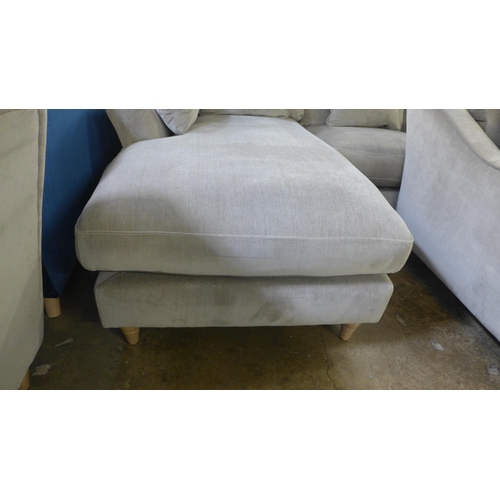 1443 - A volcanic ash velvet LHF corner sofa and love seat (scuffed corner on corner sofa)