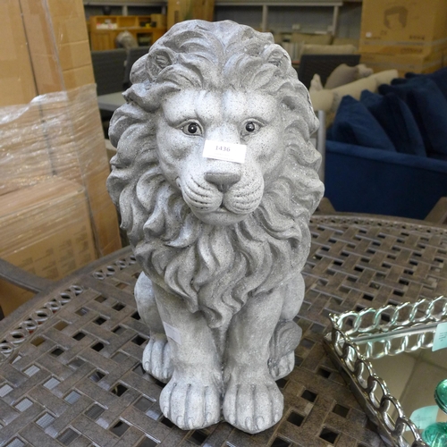 1456 - A stone effect garden lion, H 51cms (3094932)   #