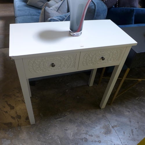 1460 - A white two drawer side table